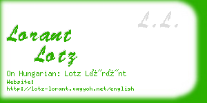 lorant lotz business card